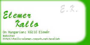 elemer kallo business card